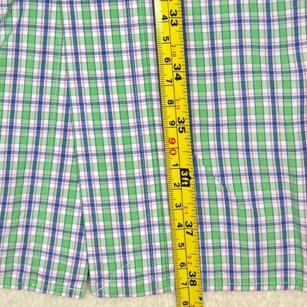 Ralph Lauren Men 2XLT Tall Classic Fit Plaid Button Down Shirt Green Blue Cotton - Picture 6 of 8